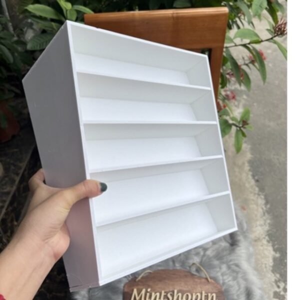 kệ trưng bày nước hoa dầu thơm hoặc kệ trưng bày sơn nail 5 tầng tiện dụng 31cm