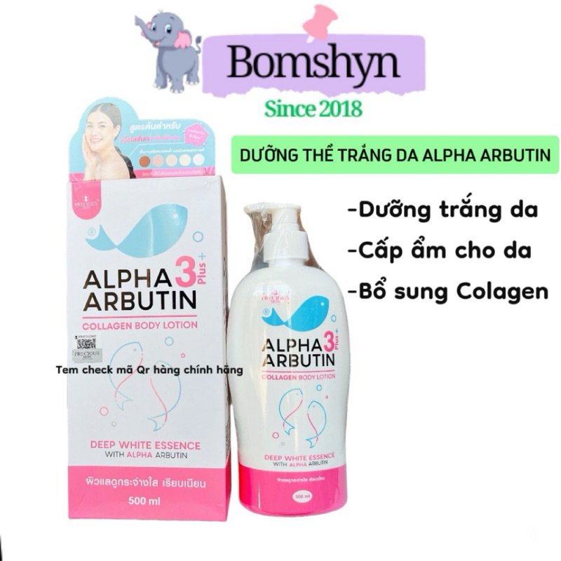 Lotion Sữa Dưỡng Thể Trắng da Alpha arbutin 3+ 500ml chuẩn Thái Lan review thật dưỡng thể