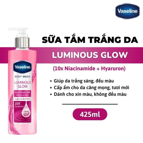 [Hàng Thái] Sữa Tắm Trắng Sáng Da Vaseline Body Wash GlutaGlow 10X Cho Da Ẩm Mượt, Căng Bóng 425ml