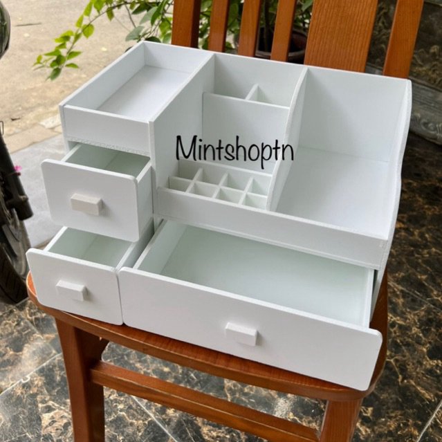 Khay đưng mỹ phẩm max 35cm màu trắng , tủ đựng mỹ phẩm , hộp đựng đồ trang điểm , tủ đựng đồ trang điểm