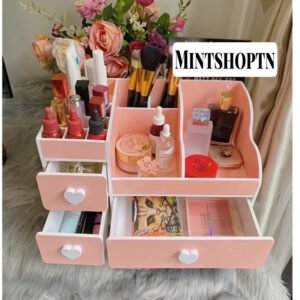 Kệ đựng mỹ phẩm đa năng max 35cm có khay son và 3 ngăn kéo chống bụi đồ trang điểm,kệ mĩ phẩm