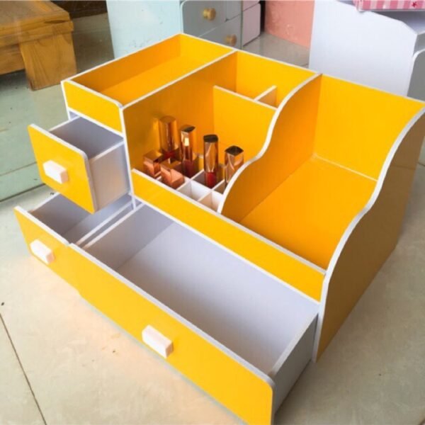 Kệ mỹ phẩm max 35cm màu vàng