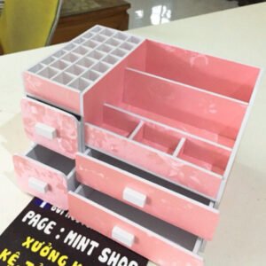 Kệ mỹ phẩm 3 tầng 4 hộc hồng phấn full ô son