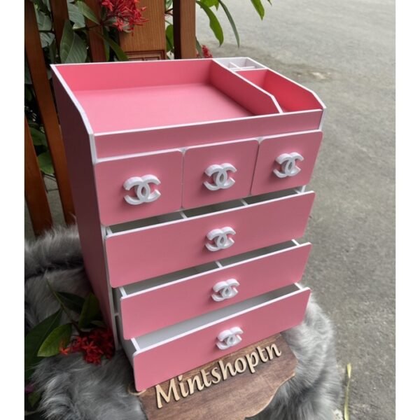 tủ đựng mỹ phẩm 5 tầng đặc biệt màu hồng