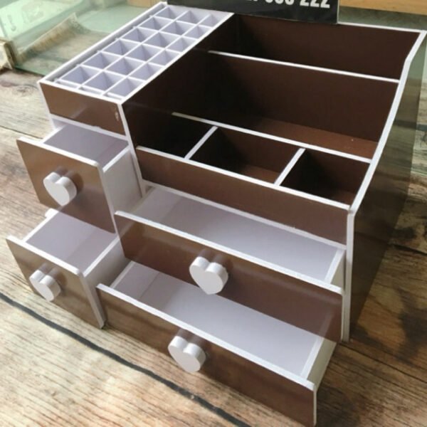 Kệ mỹ phẩm 3 tầng 4 hộc chocolate full ô son