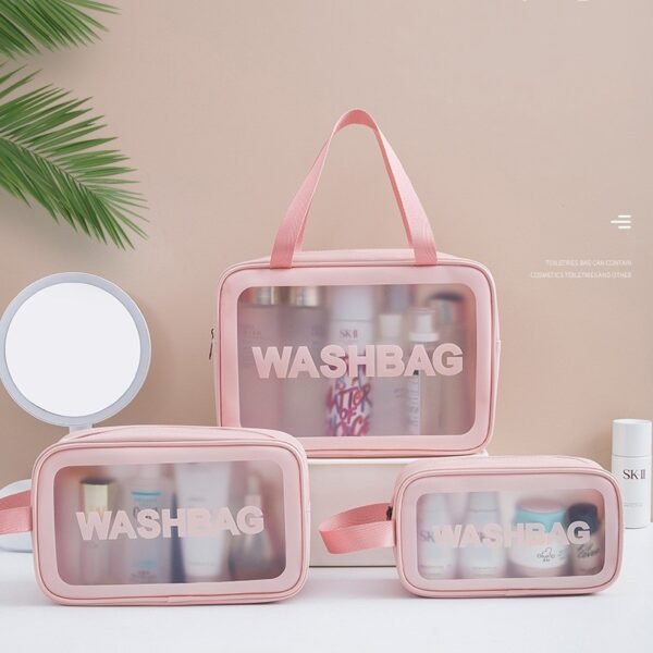 Set 3 túi đựng mỹ phẩm du lịch Washbag đựng đồ trang điểm cá nhân chất trong suốt cao cấp -MIN 73