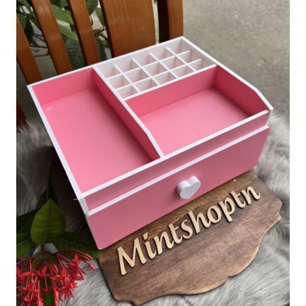 kệ đựng mỹ phẩm 25cm màu hồng