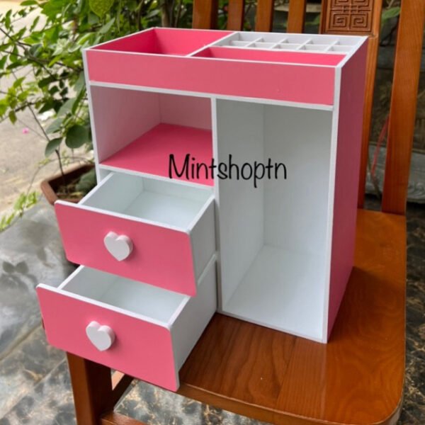 tủ mini đựng mỹ phẩm màu hồng ,  tủ đựng mỹ phẩm , tủ đựng đồ trang điểm , đựng đồ makeup