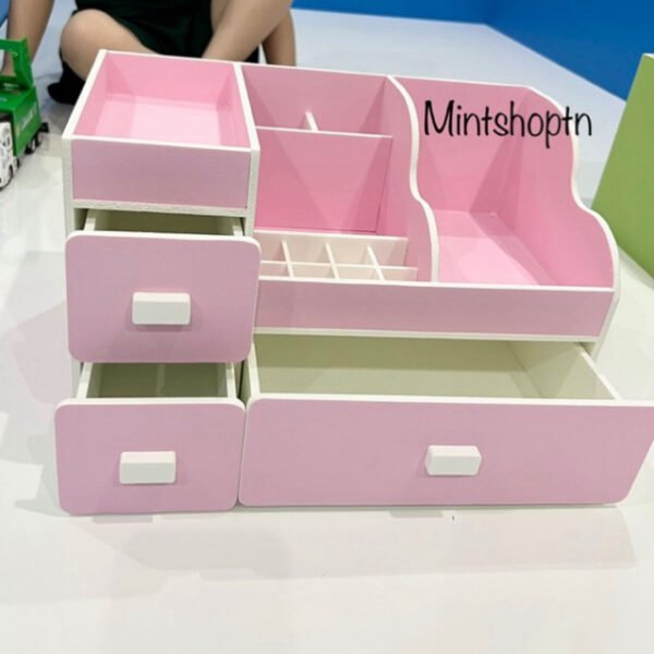 kệ đựng mỹ phẩm max 35cm màu hồng pastel xinh xắn