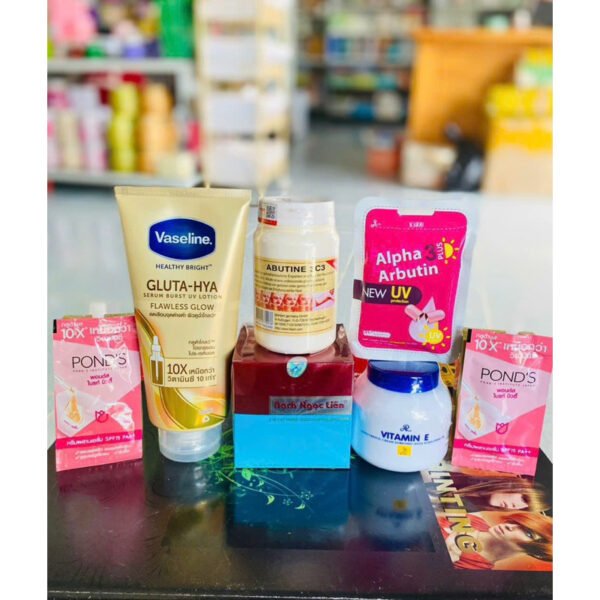 [6 món] Combo Bạch Ngọc Liên + Vaseline 10x trắng da toàn thân hàng chính hãng trắng nhanh sau 7 ngày