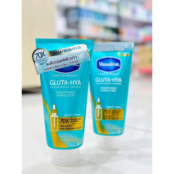 DƯỠNG THỂ TRẮNG DA VASELINE GLUTA HYA SMOOTHING PERFECTOR MÀU XANH MINT