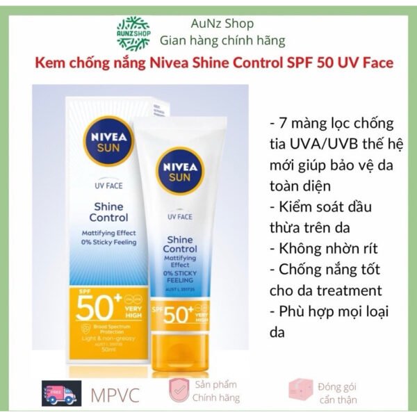 Kem chống nắng Nivea Shine Control SPF 50 UV Face