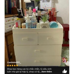 Tủ đựng mỹ phẩm 4 tầng trắng , tủ mini