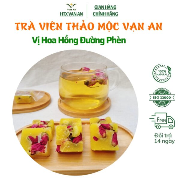 Trà Thảo Mộc Hoa Hồng Đường Phèn Mật Ong Vạn An Điều Hòa Thanh Nhiệt Cơ Thể Giảm Stress Dưỡng Da