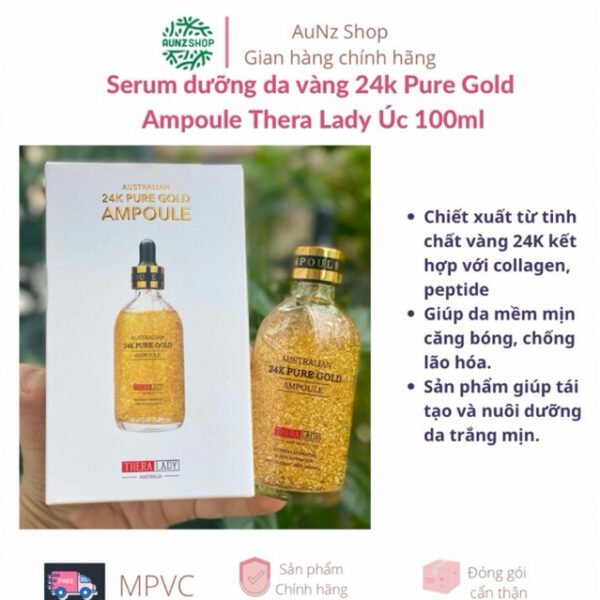 Serum dưỡng da vàng 24k Pure Gold Ampoule Thera Lady Úc 100ml