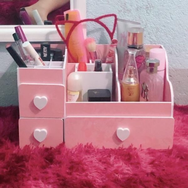 Kệ đựng mỹ phẩm max 35cm siêu tiện dụng hồng phấn núm tim