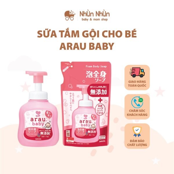 (Hà nam)Sữa tắm gội Arau dạng túi 400ml và dạng chai 450ml