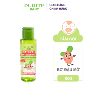 [Travel size] Sữa Tắm Gội  Purité Baby Hương Hoa Thiên Nhiên Bơ Đậu Mỡ 60g