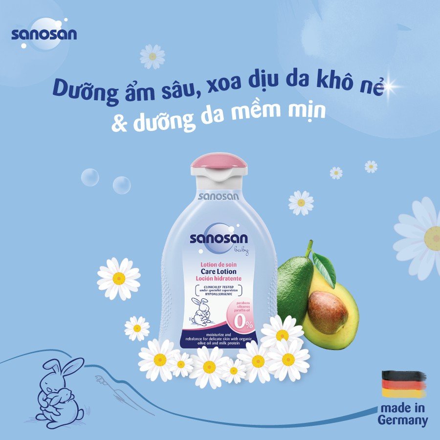 Sữa dưỡng thể chiết xuất Olive Hữu cơ Sanosan 200ml