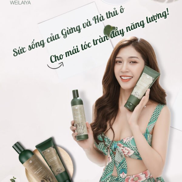 [HCM]Chai dầu gội đầu Weilaiya Xám tóc khô 400ml tinh chất gừng