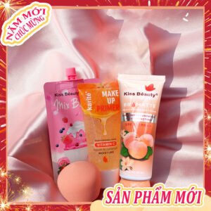 [HCM]【Kiss Belle Shop】 Bộ trang điểm cơ bản Bộ 4 món( Kem cách ly Trong suốt+kem BB+Mặt nạ+Mút tán)