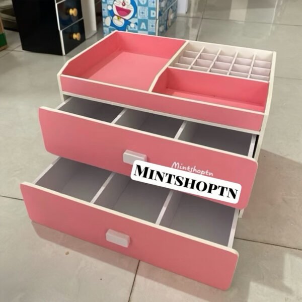 Kệ đựng mỹ phẩm 3 tầng hồng phấn mới 30cm