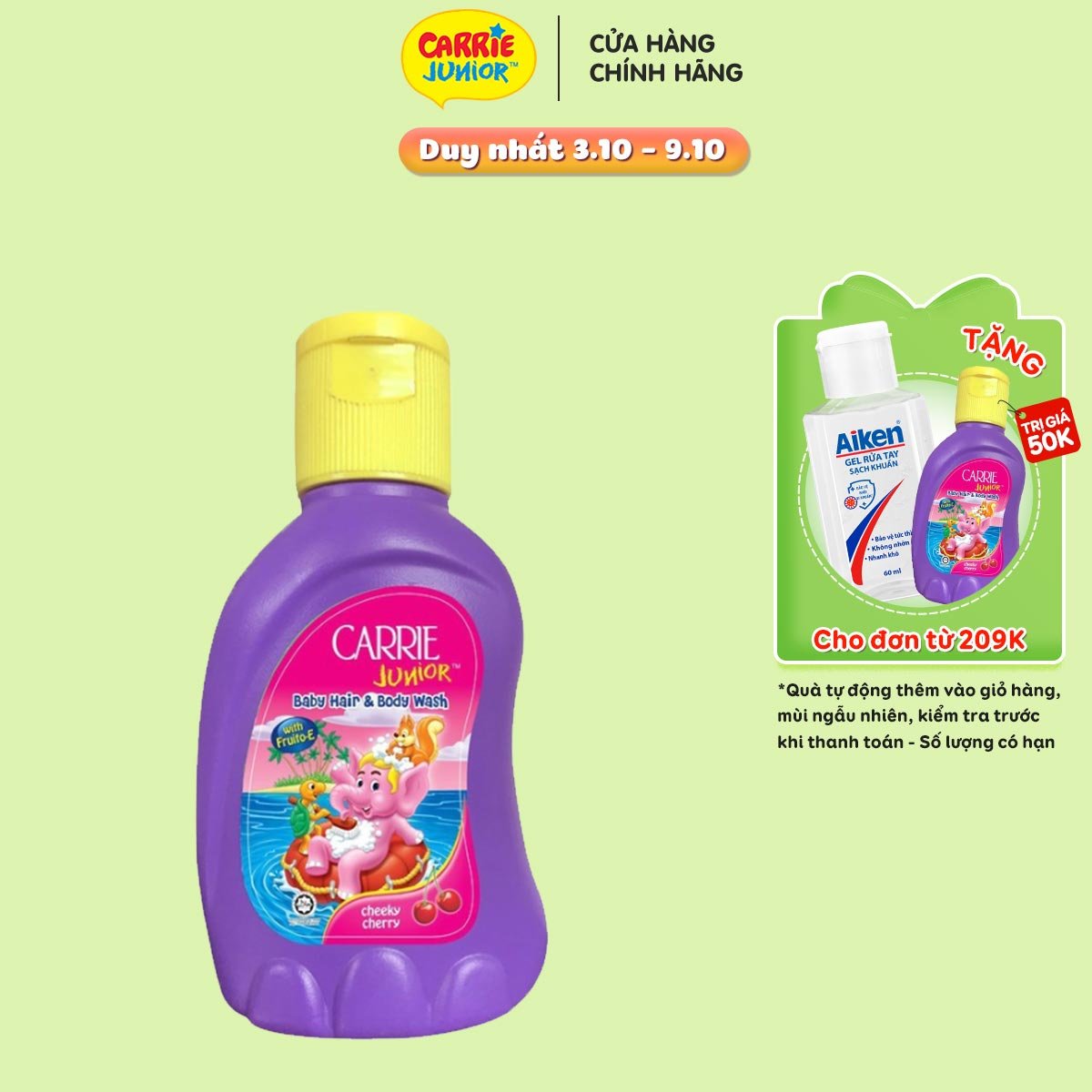 Sữa tắm gội Carrie Junior hương Cherry 30g