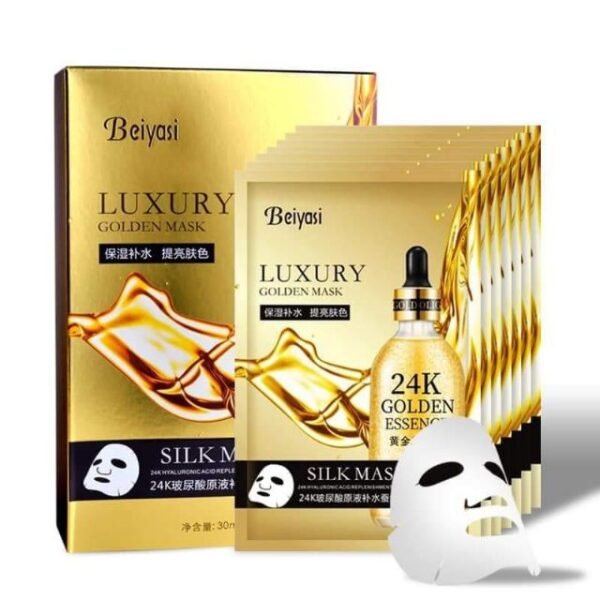 Hộp 10 Miếng Mặt Nạ 24k Luxury Gold Trắng Da cấp ẩm