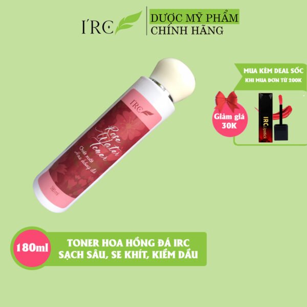 Toner nước hoa hồng đá IRC Water Rose cho da dầu mụn kiềm dầu làm sạch sâu và dưỡng ẩm 180g